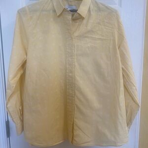 Liz Claiborne Yellow 100% cotton unique Shirt lightweight breathable vintage
